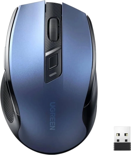 UGREEN MU006 vezeték nélküli egér silent click (csendes kattintás) funkcióval, kék
