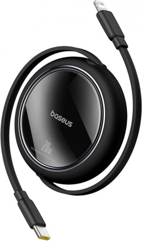 Baseus Free2Pull USB-C – Lightning 20W 1m fekete visszahúzható töltőkábel