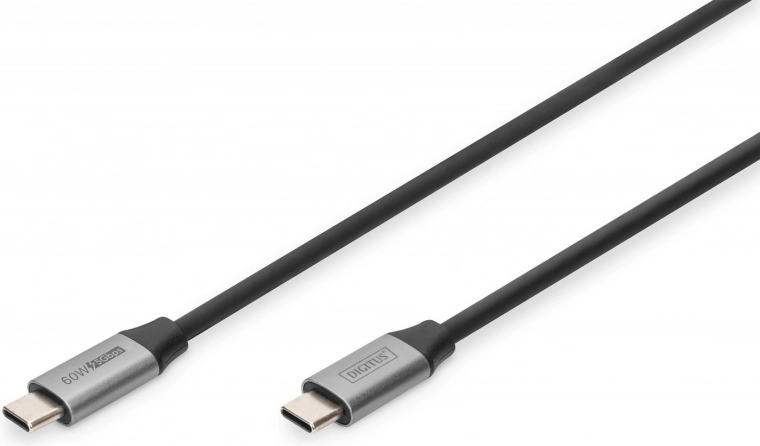 USB‑C kábel 3.0, 60 W, 5 Gbps, USB‑C–USB‑C, 1 m, fekete
