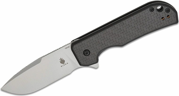 Kizer Nice Guy zsebkés 6,1 cm, szatén, karbon