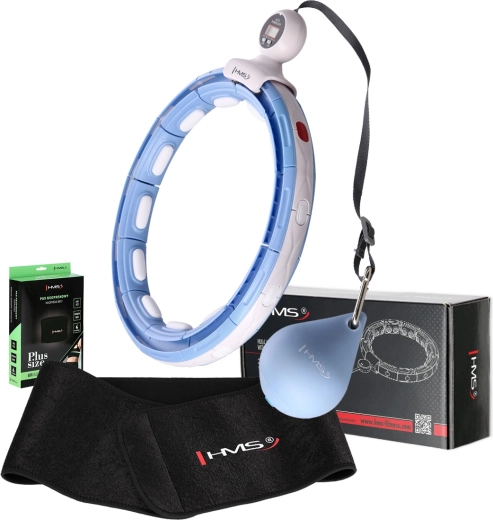 Masszázs okos hullahopp súllyal és számlálóval + karcsúsító neoprén öv HMS