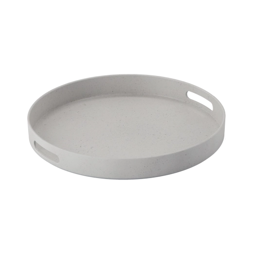 Dekoratív kerek tálca szürke 34,5 cm