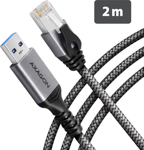 AXAGON USB-A gigabites Ethernet-adapter integrált CAT6 RJ-45 2 m-es kábellel