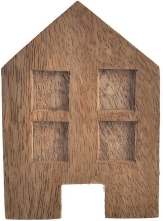 Dekoratív fa házikó mangófából 7 × 4 × 10 cm