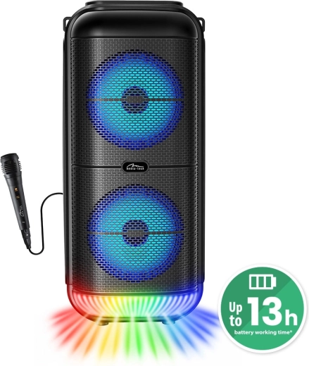 Hordozható Bluetooth hangszóró MEDIA-TECH Power Audio MT3183 karaoke-val és LED világítással