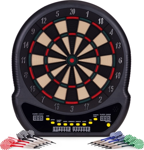 Elektronikus darts LCD 48 cm, 27 játékkal és 12 nyíllal