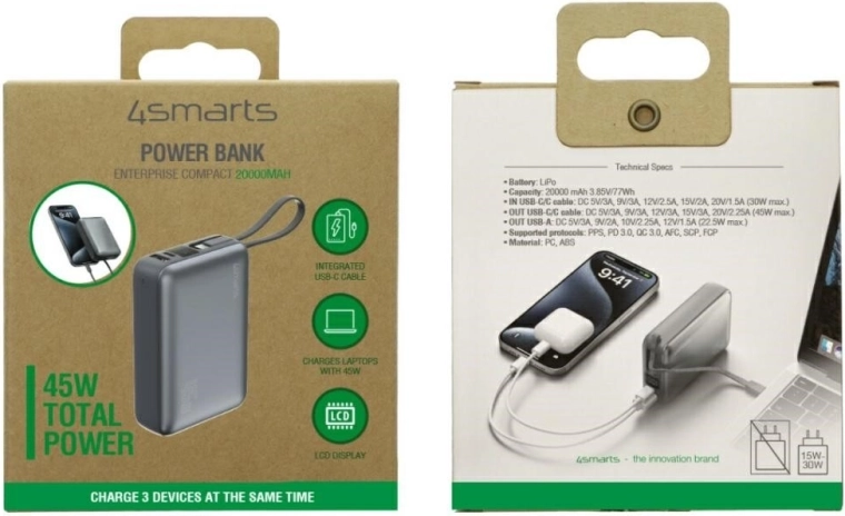 Beépített USB‑C kábel: töltés további kábelek nélkül