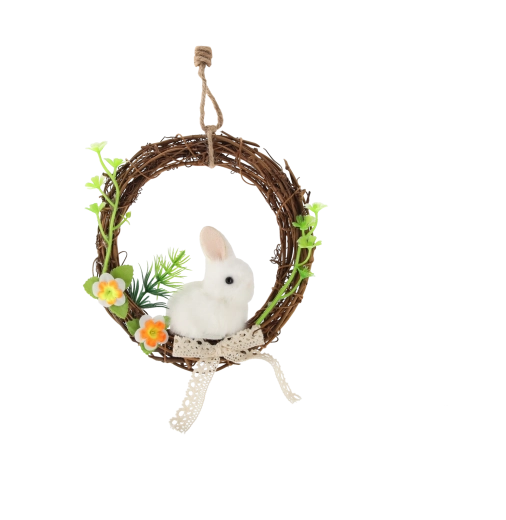 Aranyos nyuszi a dekoráció középpontjában