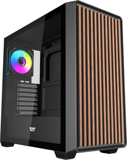Darkflash DS900WD ATX számítógépház, fekete, 4 ventilátorral