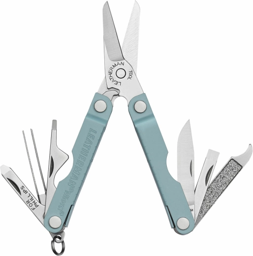 Leatherman Micra Arctic – kompakt többfunkciós eszköz 10 az 1-ben, rozsdamentes acél, kékesszürke