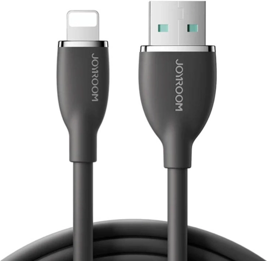 Joyroom színes USB-A–Lightning kábel 1,2 m (fekete)