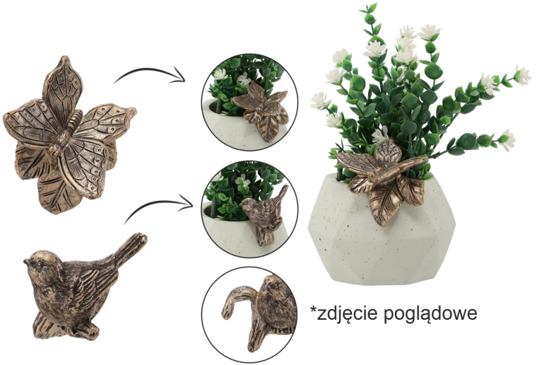 Kerti dekoráció virágcserépre – madár vagy pillangó