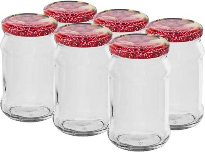 Befőttes üveg tetővel 300 ml, 6 darabos készlet
