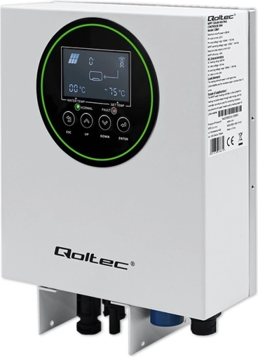 Qoltec ECO Solar Boost vízmelegítéshez MPPT‑vel, BYPASS‑szal, LCD‑vel és Wi‑Fi‑vel (3 kW / 4 kW) napenergia‑átalakító