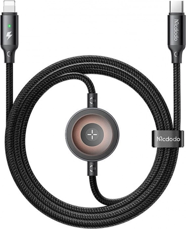 Mcdodo 2 az 1-ben USB‑C–Lightning kábel és Apple Watch töltő, 36 W, 1,5 m