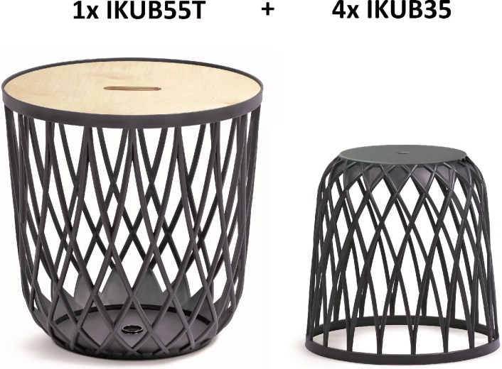 Uniqubo 4+1 univerzális kosárkészlet – antracit