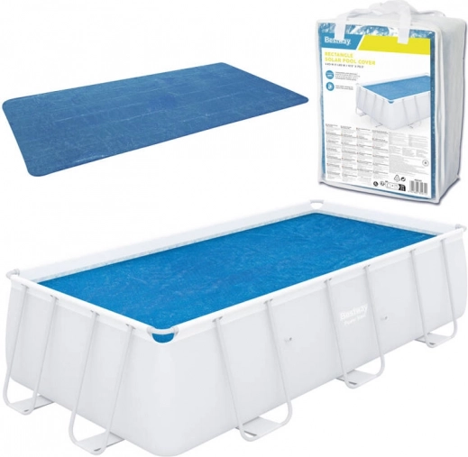 BESTWAY napelemes medencetakaró téglalap alakú medencékhez 3,80 × 1,80 m