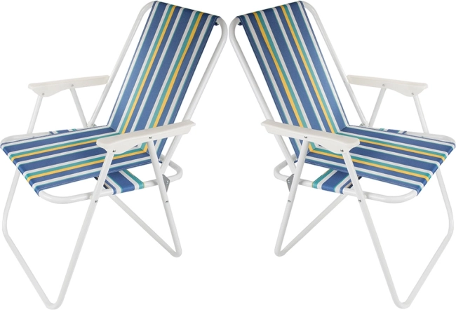 Összecsukható strandfotel kartámaszokkal