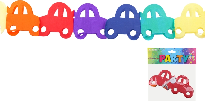 Színes girland Autó motívummal