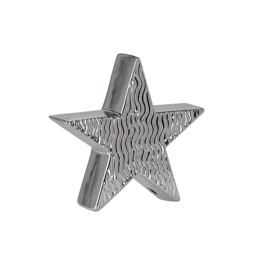 Karácsonyi dekorfigura, ezüst csillag 16,2 × 4,4 × 15,3 cm – 1 db