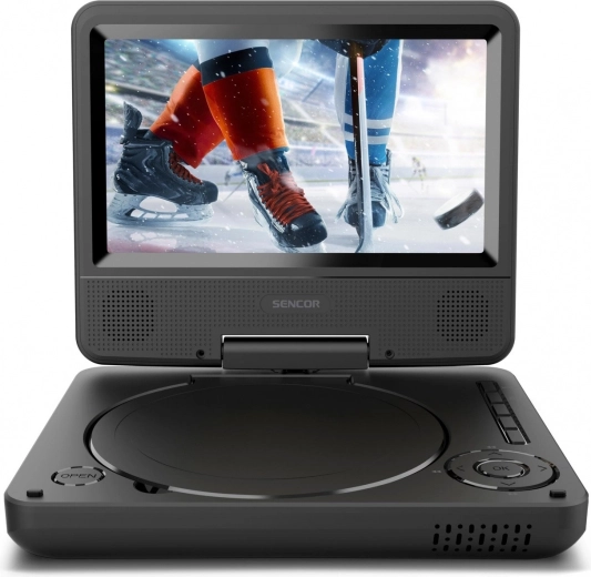 Sencor hordozható DVD-lejátszó 7"-os forgatható LCD-kijelzővel, USB/SD