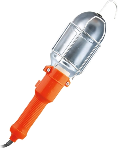 Solight szerelőlámpa E27 fém védőrácscsal, 5 m, narancssárga