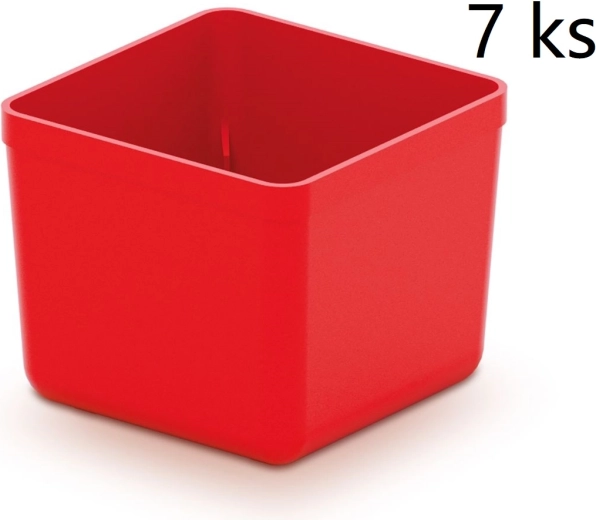 Unite Box 7 darabos műanyag szerszámdoboz készlet, piros, 55 × 55 × 165 mm