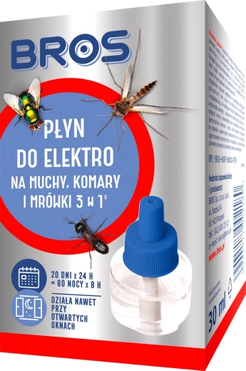 Utántöltő BROS elektromos párologtatóhoz szúnyogok, legyek és hangyák ellen 30 ml