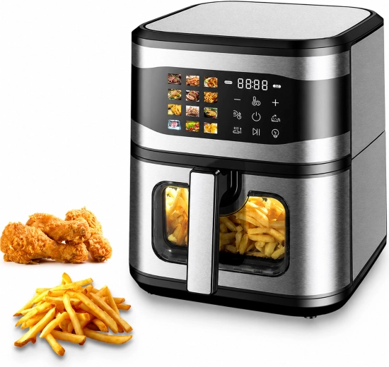 Forrólevegős fritőz (Air fryer) 8 l 1700 W, 12 programmal