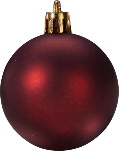 Karácsonyi gömbdíszek bordó árnyalatokban, 24 db