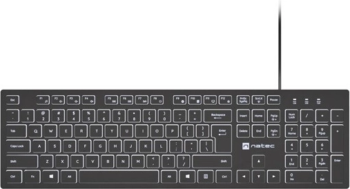 Vezetékes billentyűzet natec herring glow fehér háttérvilágítással