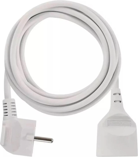 Hosszabbító vezeték 5 m, 1 aljzattal, fehér