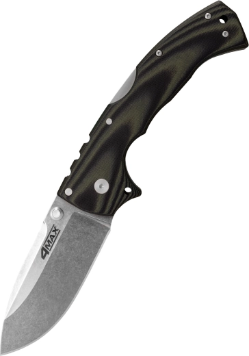 cold steel 4-max zsebkés, fekete–zöld, G10, stonewash, klip