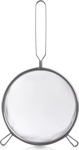 Rozsdamentes acél konyhai szűrő nyéllel, 20 cm