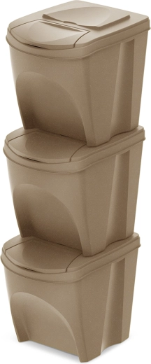 Sortibox Eco Wood szelektáló kukák szett 3×25 l, Naturo