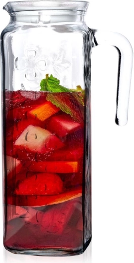 Üvegkancsó fedővel 1,2 l