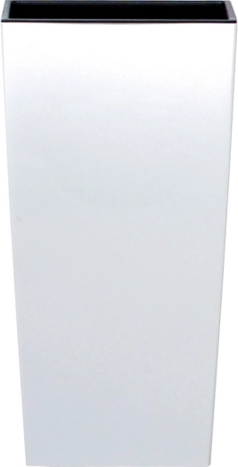 Urbi square matt virágcserép betéttel, fehér, 32,5 cm