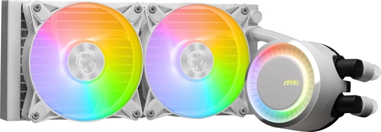 MSI MAG CORELIQUID E240 White – 240 mm AIO vízhűtés 2× ARGB ventilátorral