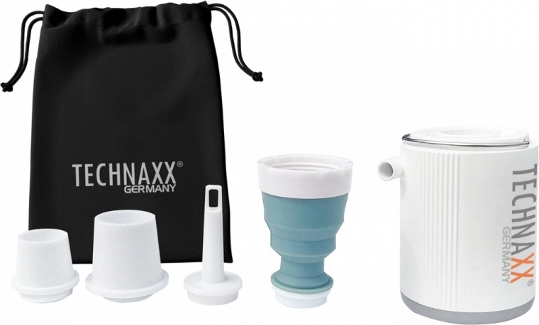 Technaxx mini akkumulátoros levegőpumpa LED lámpával