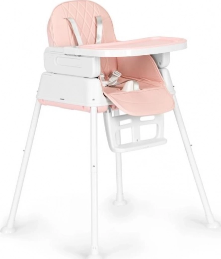ECOTOYS Összecsukható etetőszék gyerekeknek 3 az 1-ben, rózsaszín