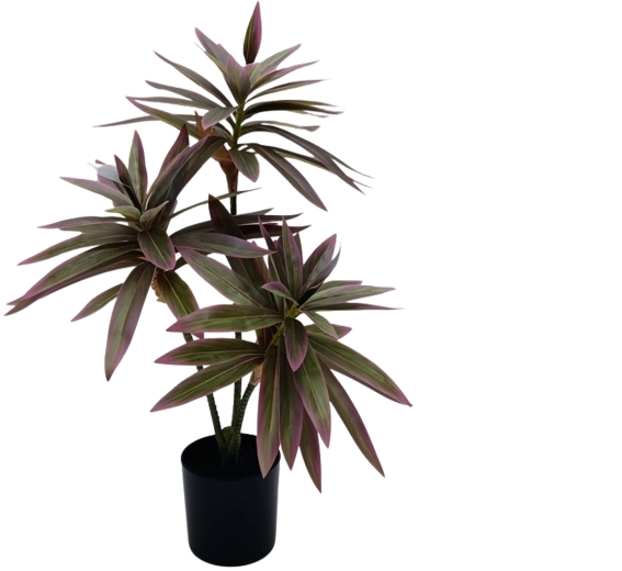 Műbambusz cserépben, rózsaszín-zöld, 65 cm