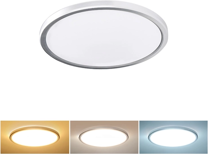 Solight LED mennyezeti és fali lámpatest Acate IP54 18 W 1620 lm 22 cm ezüst