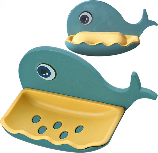 Fali borszappantartó bálna alakban, vízelvezetéssel