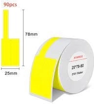 Termál címkék NIIMBOT 25 × 78 mm, sárga (90 db)
