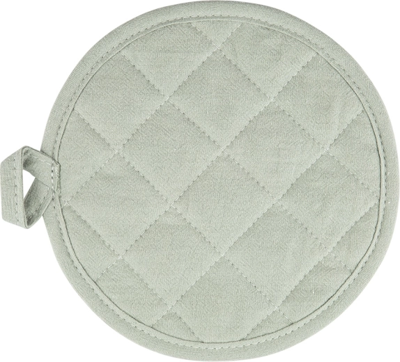 Konyhai edényfogó, átmérő 18 cm, pamut, zsályazöld