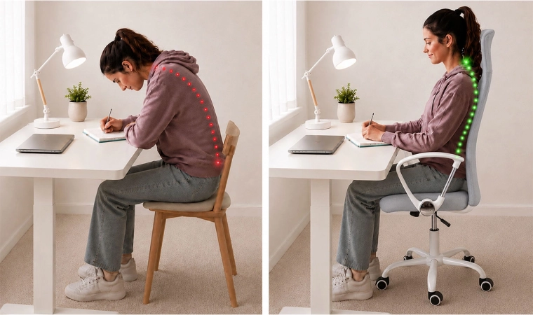 Ergonomikus háttámasz a helyes testtartáshoz