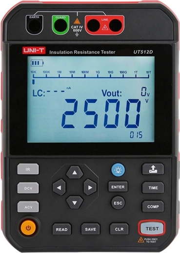 Nagyfeszültségű szigetelési ellenállásmérő Uni-T UT512D