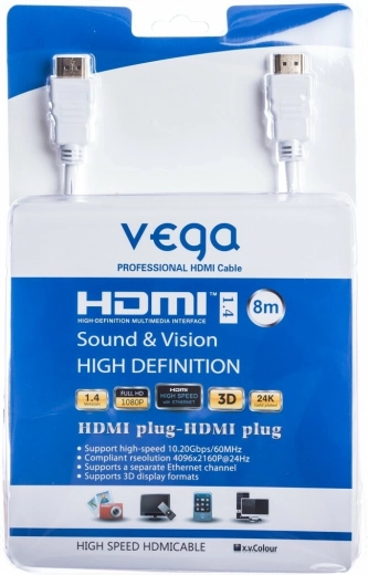 Vega HDMI kábel 8 m fehér