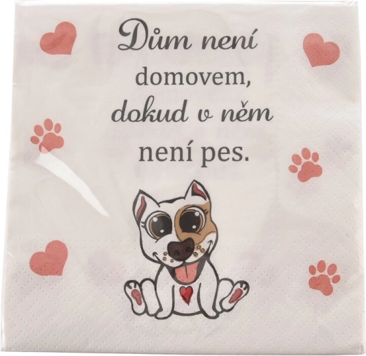 Egyszer használatos papír szalvéták Dog home 33 × 33 cm, 20 db
