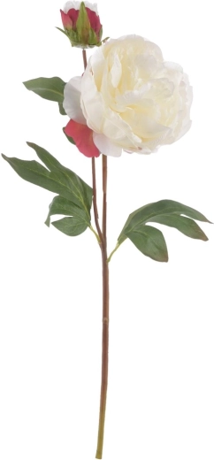 Mesterséges fehér bazsarózsa virág 50 cm